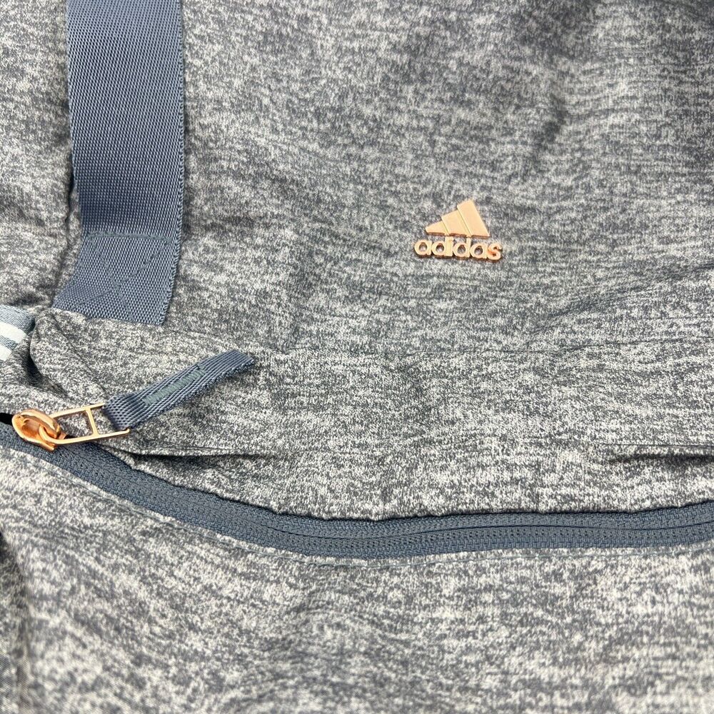 Adidas Yola III Backpack Charcoal Gray Rose Gold Detail Fold over Top Padded - Picture 3 of 8